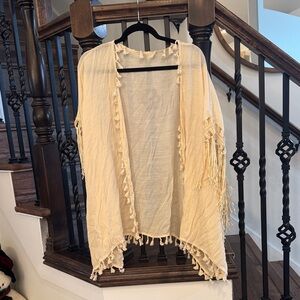 Cream Tassel Kimono Cardigan